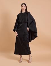 pelerin çiçekli abiye siyah 2