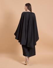 pelerin çiçekli abiye siyah 5