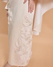 pelerin çiçekli abiye bej 4