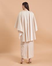 pelerin çiçekli abiye bej 5