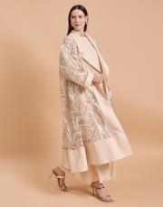 gold işlemeli abaya koyu bej 3