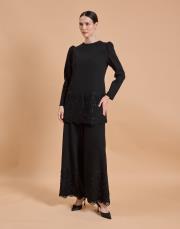 uçları dantel takım siyah