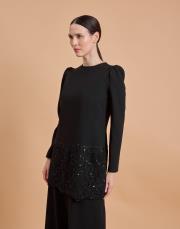 uçları dantel takım siyah 2