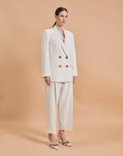 blazer ceket takım beyaz 2