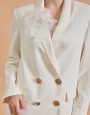 blazer ceket takım beyaz 3