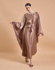 kemerli yarasakol elbise camel 4