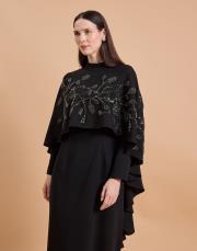 işleme pelerin abiye siyah