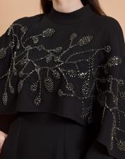 işleme pelerin abiye siyah 2