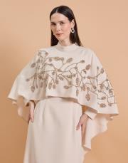 işleme pelerin abiye bej