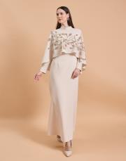 işleme pelerin abiye bej 2