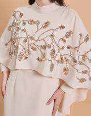 işleme pelerin abiye bej 3