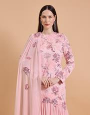 işlemeli şifon abiye pudra