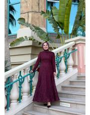 zincir dantel abiye bordo 2