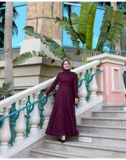 zincir dantel abiye bordo 3