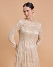 lez dantel elbise bej