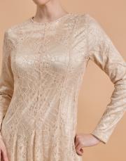 lez dantel elbise bej 4