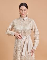 gül payet elbise bej