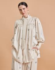 robalı bluz takım ekru