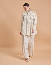 robalı bluz takım ekru 3