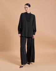 yaka bluz takım siyah 4