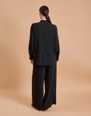 yaka bluz takım siyah 5
