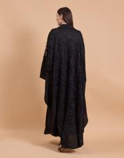 gül dantel abaya siyah 5