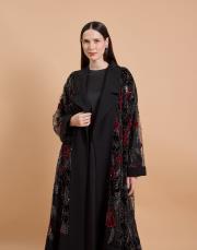 manolya tek  abaya bordo