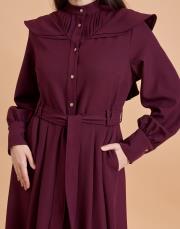 retro elbise bordo 3