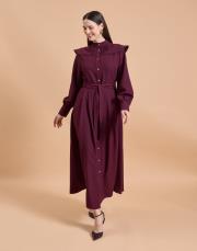 retro elbise bordo 4