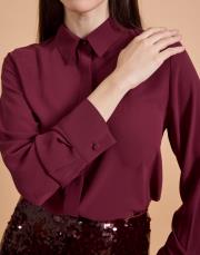 klasik ipek hissiyatlı gömlek bordo 2