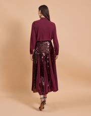 klasik ipek hissiyatlı gömlek bordo 4