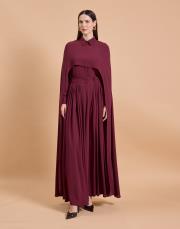 pelerin pantolon takım bordo 2