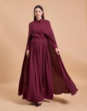 pelerin pantolon takım bordo 4