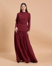 korse krep elbise bordo 3