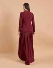 korse krep elbise bordo 5