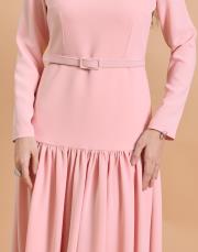 korse krep elbise pudra 3