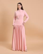 korse krep elbise pudra 4