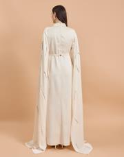 kolu taşlı pelerin abiye ekru 4