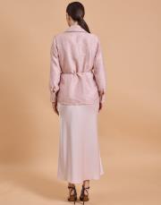 jakar kruvaze ceket pudra 5