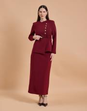 kruvaze ceket takım bordo 2