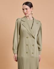 pilise ceket elbise mint yeşili