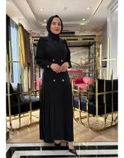 pilise ceket elbise siyah