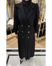 pilise ceket elbise siyah 3