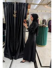 pilise ceket elbise siyah 4