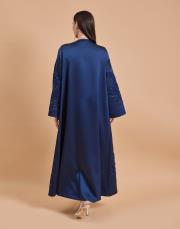 abraham işlemeli abaya gece mavi 4
