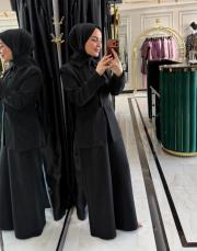 orkide krep takım siyah