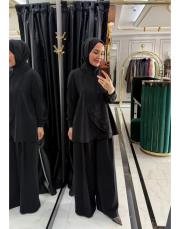 şal yaka gömlek takım siyah