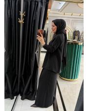 şal yaka gömlek takım siyah 4