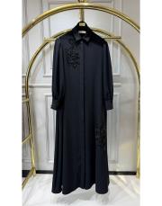 çiçekli ferace siyah