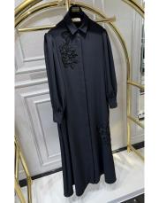 çiçekli ferace siyah 2